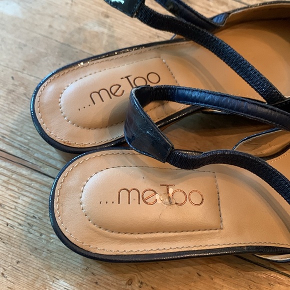 Me Too Gianna Dark Navy Patent Leather block heel Sling Backs - Picture 7 of 7